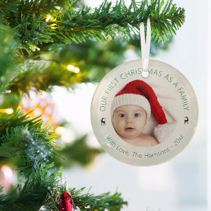 Ornement En Verre Classique Notre Premier Noël En Tant Que Famille P