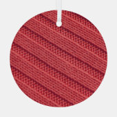 Ornement En Verre Closeup stripy crochet texture. (Verso)