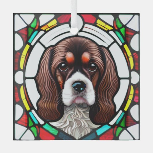 Ornement En Verre Cocker Spaniel Chien "Verre Tiré" (Recto)