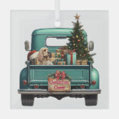 Ornement En Verre Cocker Spaniel Retro Camion Noël (Recto)