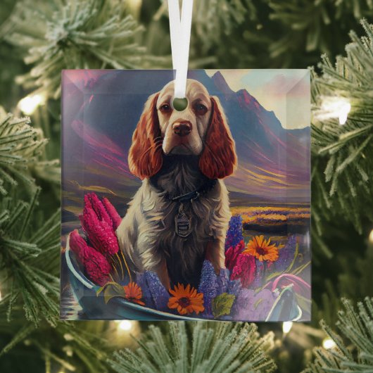 Ornement En Verre Cocker Spaniel sur une pagaie : une aventure Pitto (Insitu)