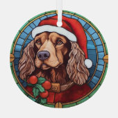 Ornement En Verre Cocker Spaniel Vitrail de Noël (Verso)