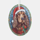 Ornement En Verre Cocker Spaniel Vitrail de Noël (Avant gauche)