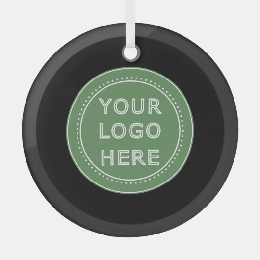 Ornement En Verre Code QR noir élégant et élégant (Recto)