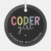 Ornement En Verre Coder personnalisé Programmeur fille cadeau fille (Recto)