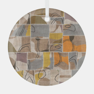 Ornement En Verre Collage de patchwork, motif de mixage de courtepoi