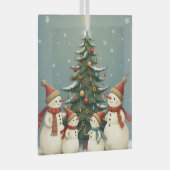 Ornement En Verre Collection de Noël de famille Festive Snowman (Avant droite)