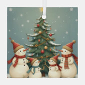 Ornement En Verre Collection de Noël de famille Festive Snowman (Verso)