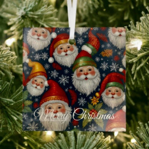 Ornement En Verre Collection Noël vintage du Père Noël