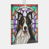 Ornement En Verre Collie Dog "Verre Trait" (Avant droite)