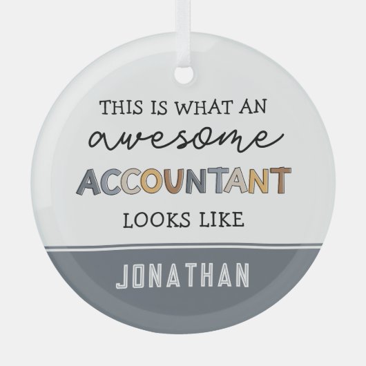 Ornement En Verre Comptable personnalisé Funny Comptable génial (Recto)