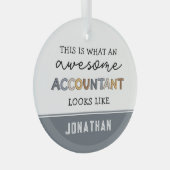 Ornement En Verre Comptable personnalisé Funny Comptable génial (Avant droite)