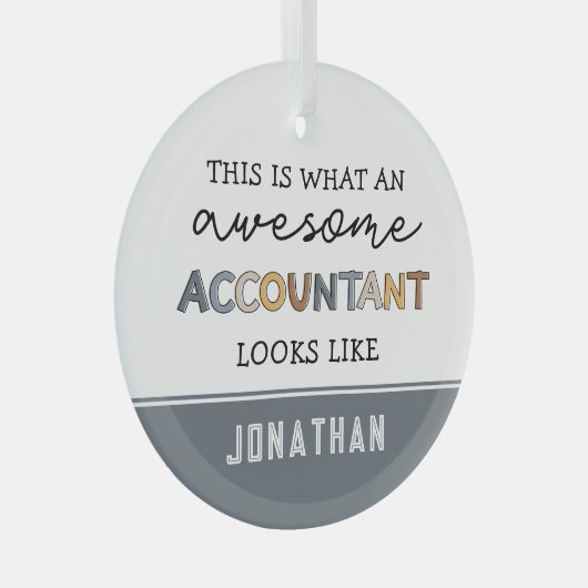 Ornement En Verre Comptable personnalisé Funny Comptable génial (Avant droite)