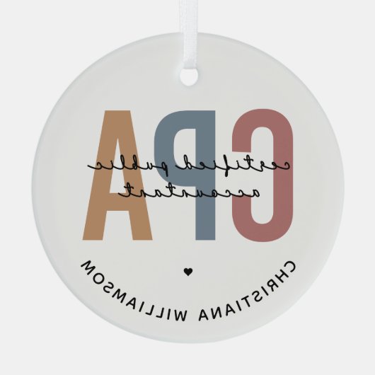 Ornement En Verre Comptable Public Certifié CPA Retro (Verso)