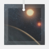 Ornement En Verre Concept de l'artiste illustrant Kepler-16b. (Recto)