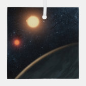 Ornement En Verre Concept de l'artiste illustrant Kepler-16b. (Verso)