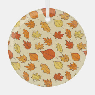 Ornement En Verre Concept feuille : Motif symbole d'automne