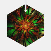 Ornement En Verre Conception de fleurs fractales abstraites.   (Verso)