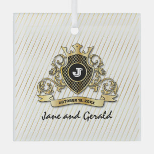 Ornement En Verre Conception de monogramme élégant personnalisé mini