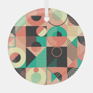 Ornement En Verre Conception de Motif géométrique rétro