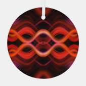 Ornement En Verre Conception géométrique des lignes ondulées rouges. (Verso)