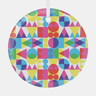 Ornement En Verre Conception motif géométrique Abstraite et colorée.