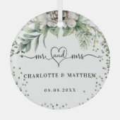 Ornement En Verre Cone noms de verdure mrs élégants nouveaux mariés (Recto)