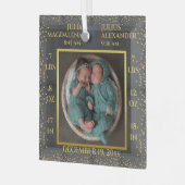 Ornement En Verre Confetti Twin Baby Name Birth Stats Photo Keepsaké (Avant gauche)