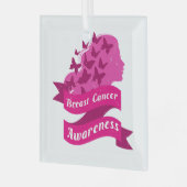 Ornement En Verre conscience du cancer du sein femmes papillon octo  (Avant gauche)