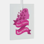 Ornement En Verre conscience du cancer du sein femmes papillon octo  (Avant droite)