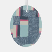 Ornement En Verre Contour géométrique simple : Bloc de couleur (Avant droite)