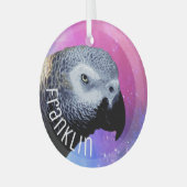 Ornement En Verre Cool African Grey Parrot Rose Purple Animal de com (Avant gauche)