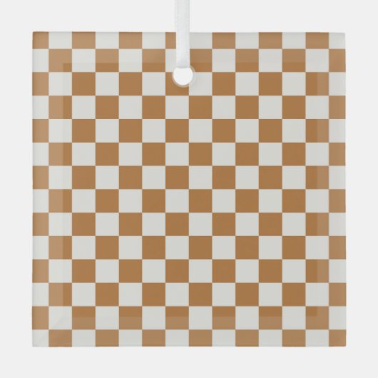 Ornement En Verre Copper and eggshell checkerboard pattern (Recto)