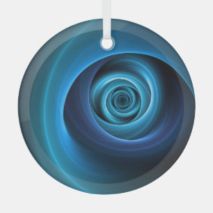 Ornement En Verre Couleurs bleu spirale 3D Art Abstrait fractal mode