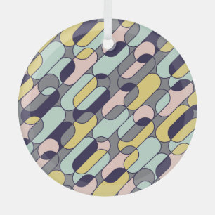 Ornement En Verre Couleurs pâles géométriques : Motif rétro