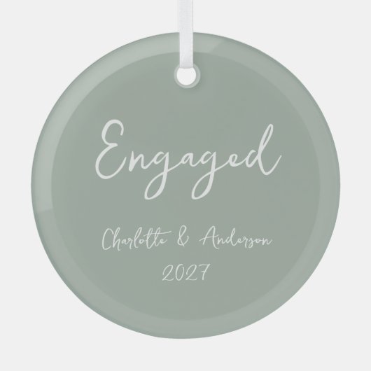 Ornement En Verre Couple engagé personnalisé Sage manuscrit manuscri (Recto)