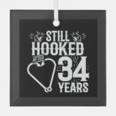 Ornement En Verre Couples mariés à 34 ans (Recto)