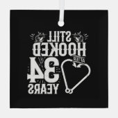 Ornement En Verre Couples mariés à 34 ans (Verso)