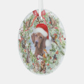 Ornement En Verre Couronne de Noël de Vizsla en Hongrie (Avant gauche)