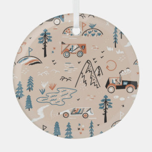 Ornement En Verre Course hors route, vintage sans couture.