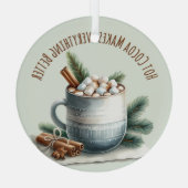 Ornement En Verre Cozy Winter Cocoa Marshmallow Scene (Verso)