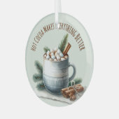 Ornement En Verre Cozy Winter Cocoa Marshmallow Scene (Avant gauche)