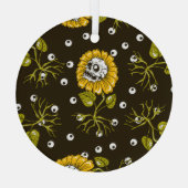 Ornement En Verre Crânes de tournesol : Unique Motif sans fil. (Verso)