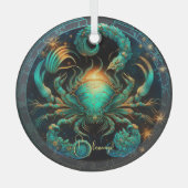 Ornement En Verre Créer votre propre cancer céleste Zodiac (Recto)