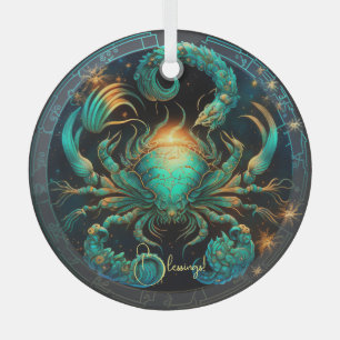 Ornement En Verre Créer votre propre cancer céleste Zodiac