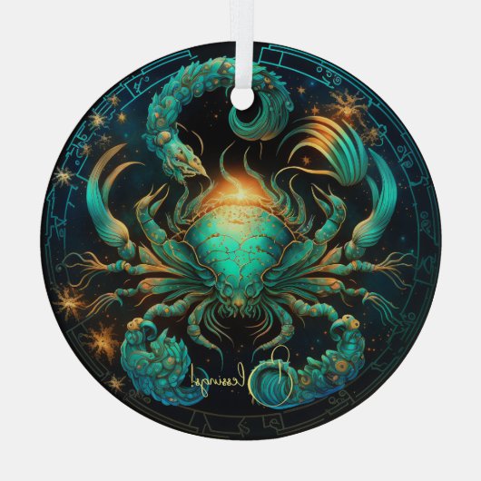 Ornement En Verre Créer votre propre cancer céleste Zodiac (Verso)