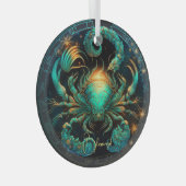 Ornement En Verre Créer votre propre cancer céleste Zodiac (Avant droite)