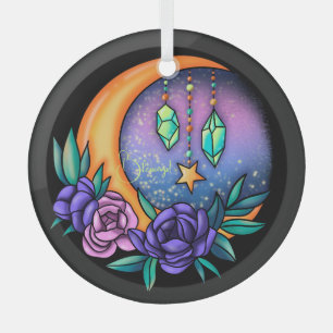 Ornement En Verre Créez Vos Propres Cristaux Mignons, Lune & Roses
