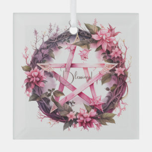 Ornement En Verre Créez vos propres fleurs rose Pentacle