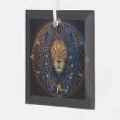 Ornement En Verre Créez votre propre Astrologie Mystique Leo Zodiac (Avant gauche)